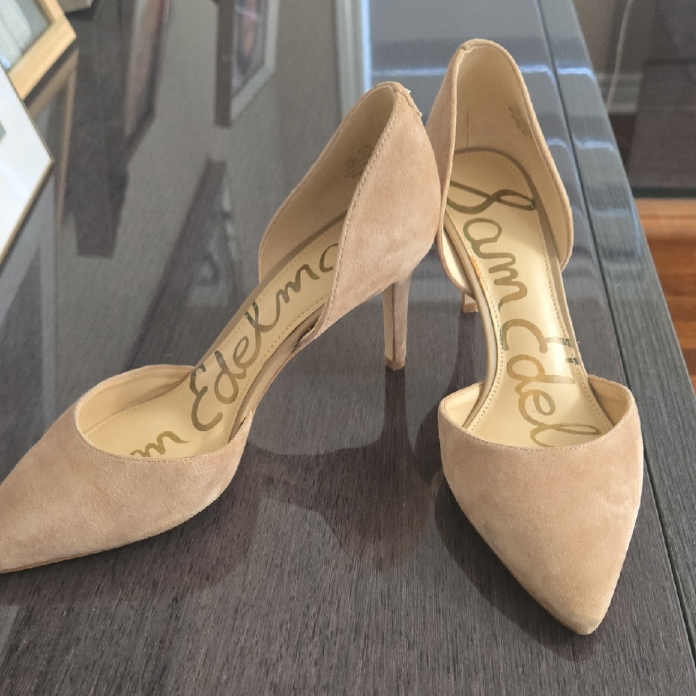 Sam Edelman Beige Suede Heels